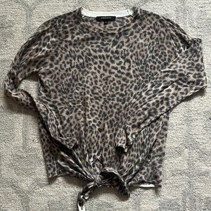 Olivaceous brand crewneck sweater with tie front size XS